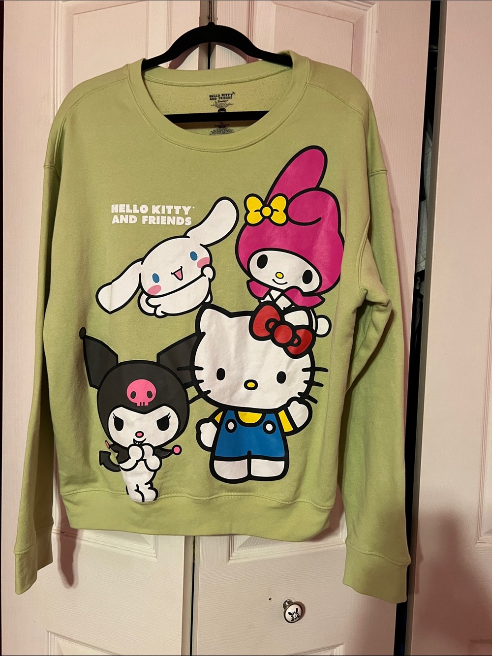 Sanrio Light Lime Green Hello Kitty & Friends Graphic Sweatshirt Size XL